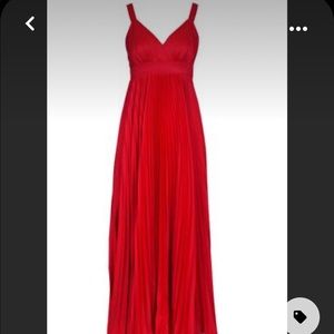 Long Tall Sally red pleated maxi dress